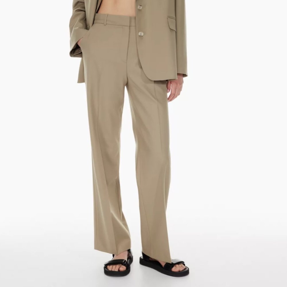 Aritzia Babaton Agency Pant Stretch twill high-waisted trousers NWT sz 6 Taupe